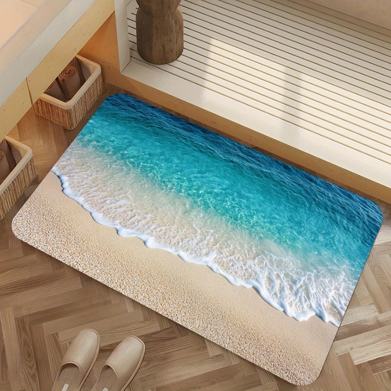 Non Slip Wave Floor Mat 60x90 cm For Entrance Bathroom Kitchen Garden - Image 2
