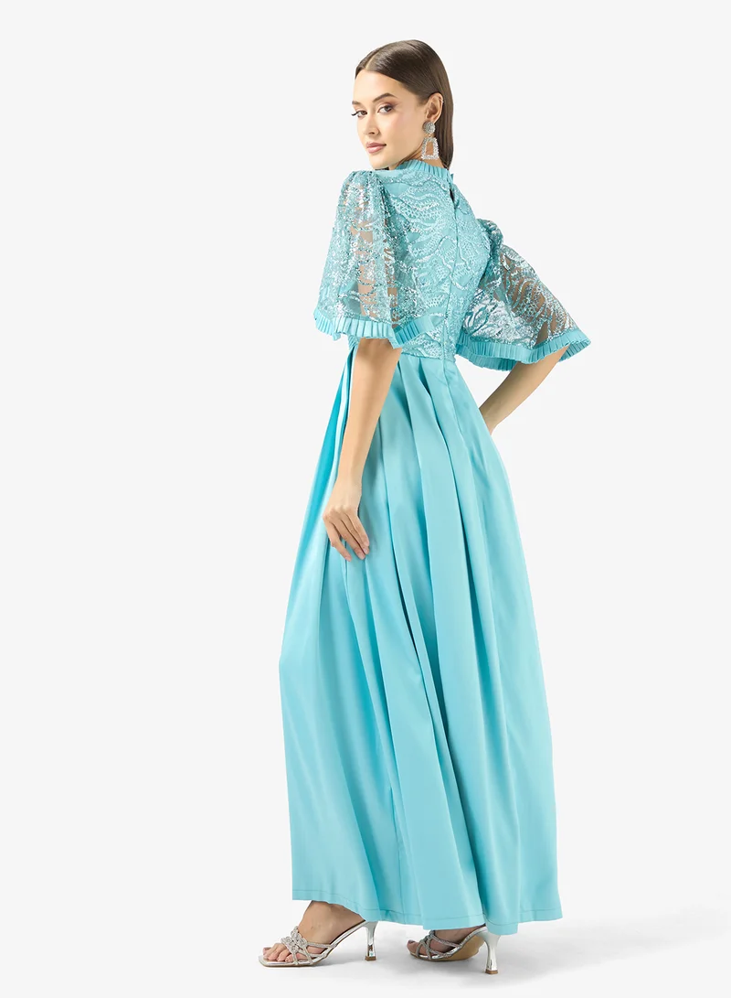 Golden Apple Sequin Detail Maxi Dress