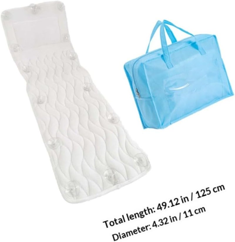 Bathtub Pillow with Suction Cups, White 3D Mesh Non-Slip Bath Neck Rest for Bathroom Spa and Home Use - Image 2