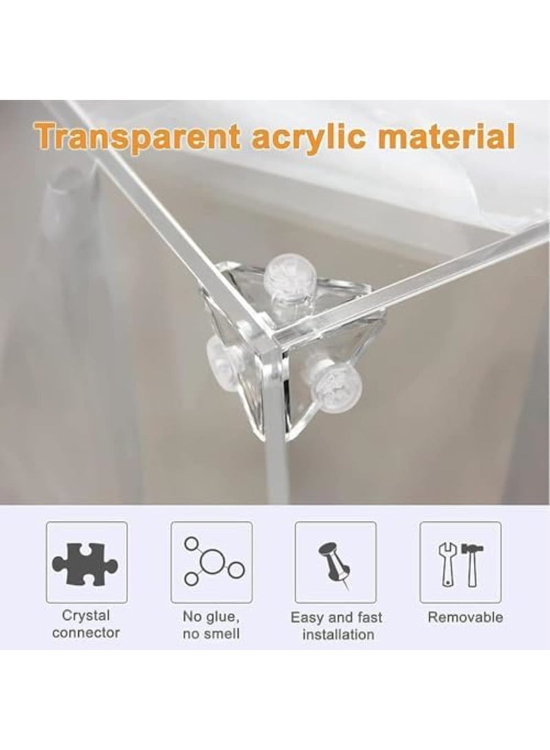 Barakah Clear Acrylic Corner Brackets – 3-Hole Right Angle Joint & L-Shape Corner Braces, 90° Support Shelf Brackets for DIY Display Boxes, Craft Projects (20PCS,Transparent) - Image 4