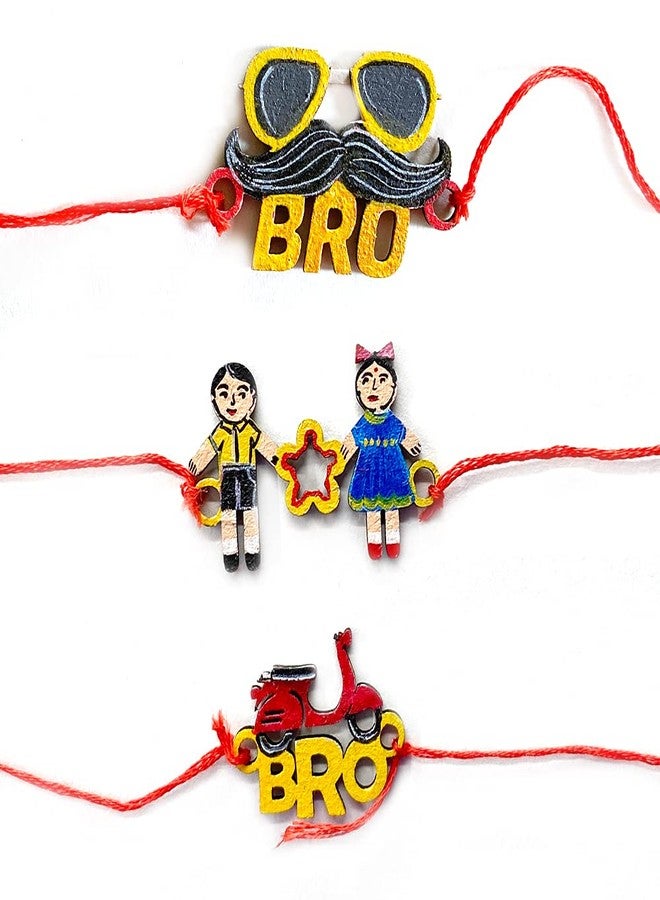 Penkraft Raksha Bandhan MDF Rakhi Making DIY kit Combo -2 Free Video Tutorial - Image 1