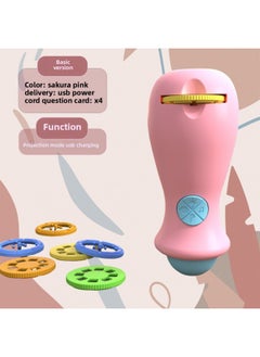 Children's Projector Story Machine Luminous Toy Theater Baby Bedtime Audio Early Education Flashlight Starry Sky-Color:Pink Projection Flashlight-single Function-Specification:32 Projection Patterns In Total