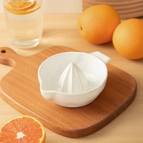 Tuioyoc Ceramic Lemon Juicer Reamer Manual Citrus Lime Hand Squeezer Bowl with Handle and Pour Spout, Handheld, Easy to Use and Clean - Image 2