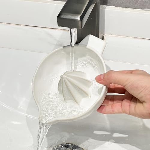 Tuioyoc Ceramic Lemon Juicer Reamer Manual Citrus Lime Hand Squeezer Bowl with Handle and Pour Spout, Handheld, Easy to Use and Clean - Image 5