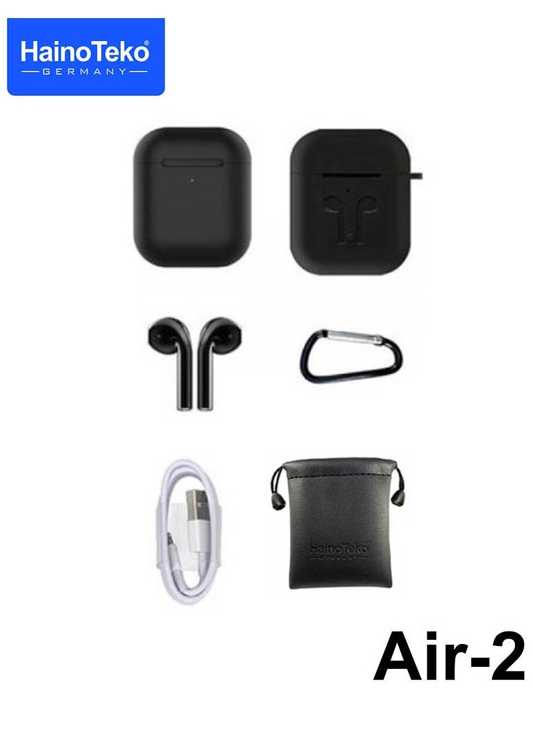 Haino Teko Haino Teko Wireless Bluetooth Earphones With High Quality Audio Crystal Clear Microphone and ,ulti Functional Touch Controls Compatible With Android and iOS Devices Black  - Image 3