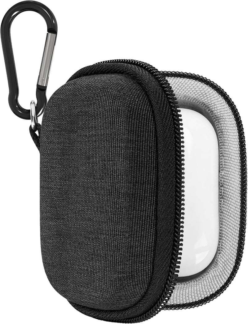 Geekria Shield Earbuds Case Compatible with Apple AirPods Pro 3/2, AirPods 4, Replacement Hard Shell Travel Carrying Bag with Carabiner Clip (Dark Grey) - Image 1