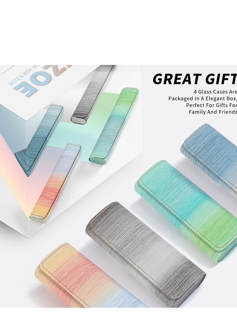 4 Pack Eyeglasses Sunglasses Case, Portable Eyewear Organizer Pouch Bag, Hard Shell Eyeglasses Case for Men Women (Multicolor) - Image 2