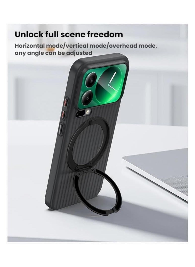 general Matte Protective Case Compatible with Xiaomi 17 Pro Max (2025), 【360° Rotating Stand】 【Magnetic Wireless Charging】 Shockproof Protective Case - Image 4