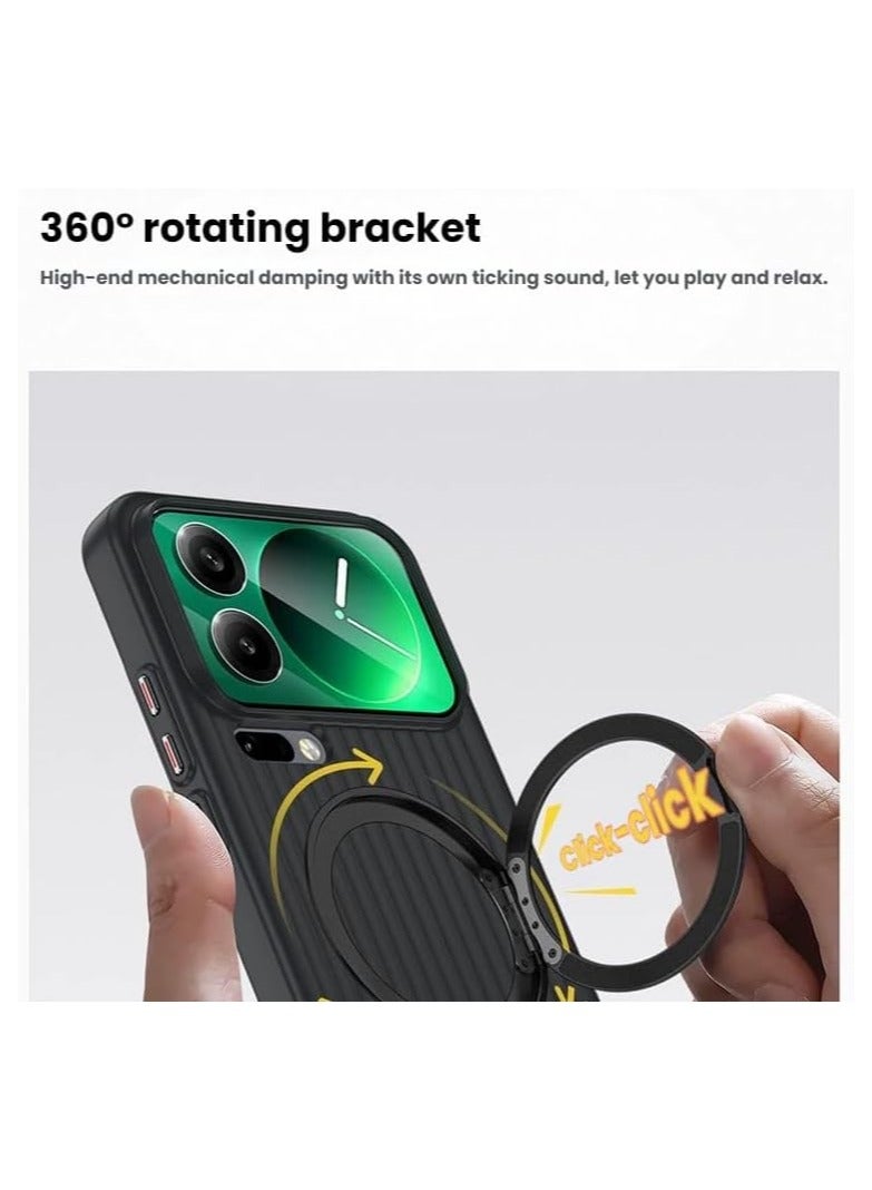 general Matte Protective Case Compatible with Xiaomi 17 Pro Max (2025), 【360° Rotating Stand】 【Magnetic Wireless Charging】 Shockproof Protective Case - Image 3