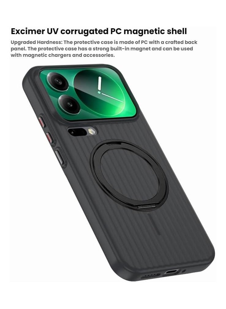 general Matte Protective Case Compatible with Xiaomi 17 Pro Max (2025), 【360° Rotating Stand】 【Magnetic Wireless Charging】 Shockproof Protective Case - Image 5