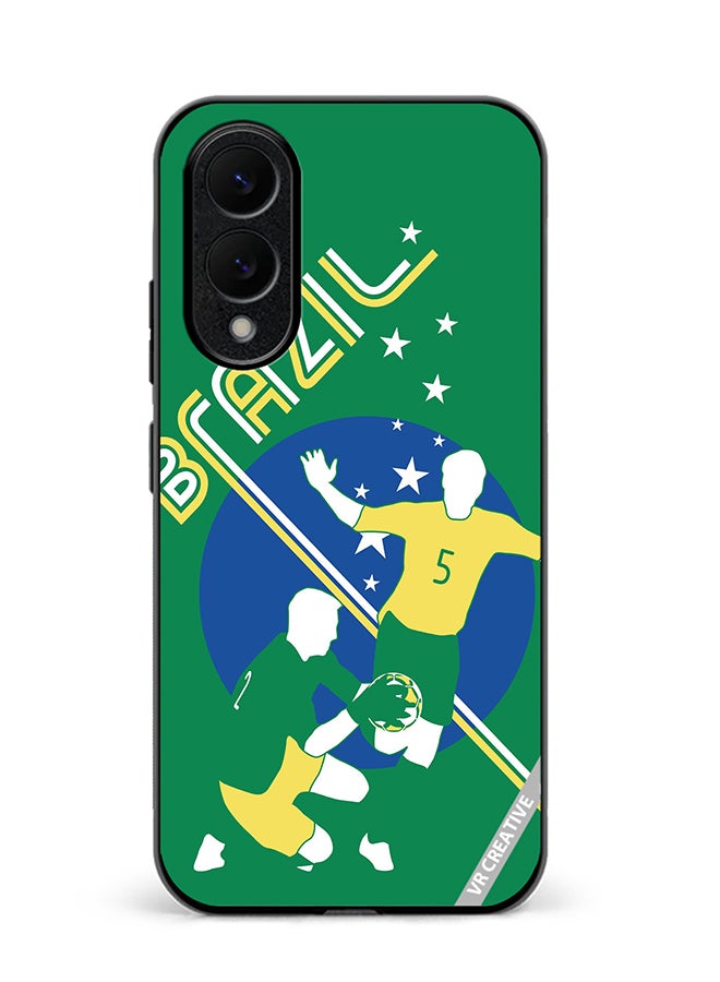 Protective Case Cover For Samsung Galaxy S25 Edge Brazil Football Soccer Players Design Multicolour