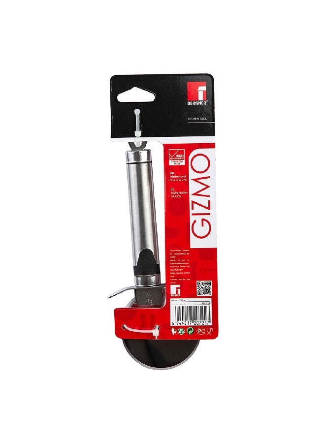 بيرجنر جيزمو قطاعة بيتزا عالية الجودة من ستانلس ستيل فضي وأسود 18.5 × 7 سم BG-3228 - Image 2