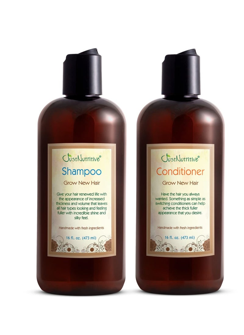 Just Nutritive Organic Hair Growth Treatment | Nutritive Shampoo & Conditioner for Thicker Hair | For Men and Women | Just Nutritive | 16 Oz  - Image 1