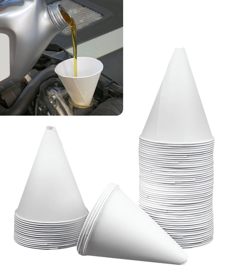 SCUARI 50PCS 6 oz FunnelCar Accessories Paper Funnels for Automotive UseDisposable Oil FunnelCar Small FunnelPaper Funnels for Motor OilPaper Funnels Dispenser for WaterEngine OilGasCoolant - Image 3