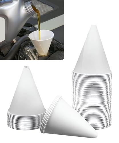 SCUARI 50PCS 6 oz FunnelCar Accessories Paper Funnels for Automotive UseDisposable Oil FunnelCar Small FunnelPaper Funnels for Motor OilPaper Funnels Dispenser for WaterEngine OilGasCoolant - Image 1