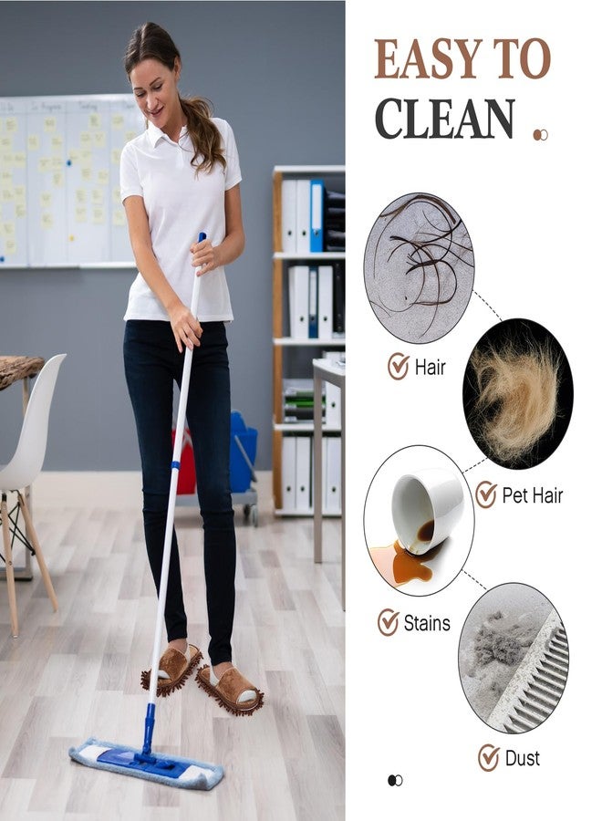 Jecery 4-Pair Washable Microfiber Mop Slippers - Detachable Dusting Shoes for Floor Cleaning, Office & Home Use - Suitable for Women & Men(Blue, Brown, Beige, White,L Size) - Image 5