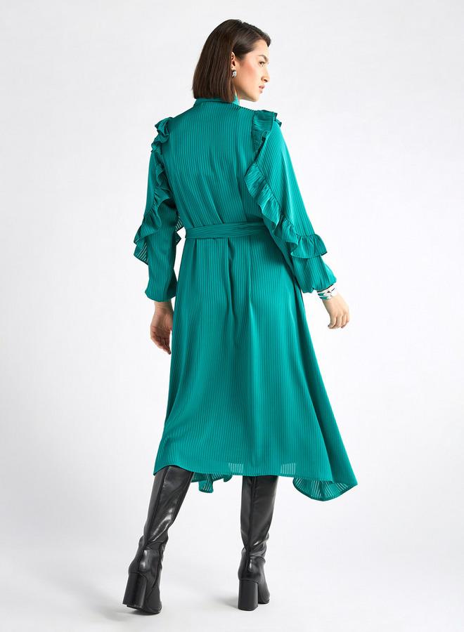 Splash FAV Ruffled Shirt Midi Dress - Image 3