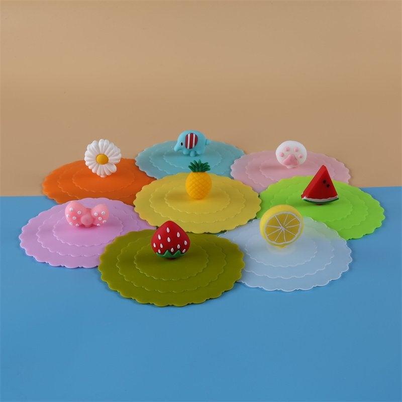 Wave Cover Silicone Cover Cartoon Cute Universal Dustproof Detachable Doll Silicone Cup Cover For Primary School Students - Image 5