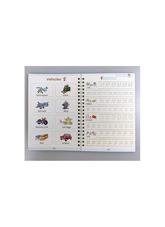 Bills - Sank Magic Practice Copybook 4 BOOK 10 REFILL 1 pen 1 grip Number Tracing Book for Preschoolers with Pen Magic Calligraphy Copybook Set Practical Reusable Writing Tool Simple Hand Lettering - Image 1