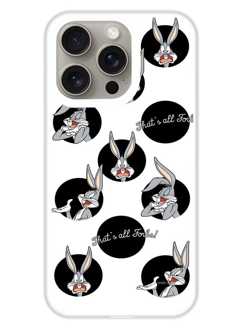 Theodor Protective Case Cover For APPLE IPHONE 15 Pro Bugs Bunny (3) (White Bumper) - Image 1