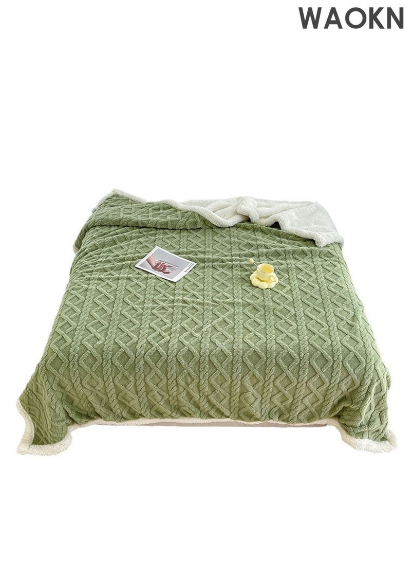 دبليو أيه أو كي أن بطانية مخملية تافو لموسم الخريف والشتاء ، بطانية مخملية سميكة مزدوجة الجانب ، بطانية غطاء بطانية القيلولة ، بطانية مزدوجة الجانب أنيقة النمط ، بطانية لون صلب بسيطة ، بطانية دافئة تنفسية ناعمة وصديقة للجلد. - Image 4