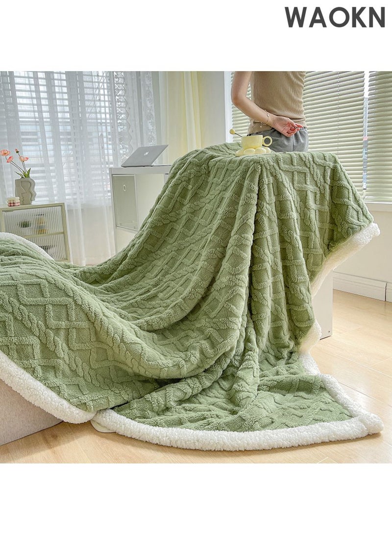 دبليو أيه أو كي أن بطانية مخملية تافو لموسم الخريف والشتاء ، بطانية مخملية سميكة مزدوجة الجانب ، بطانية غطاء بطانية القيلولة ، بطانية مزدوجة الجانب أنيقة النمط ، بطانية لون صلب بسيطة ، بطانية دافئة تنفسية ناعمة وصديقة للجلد. - Image 2