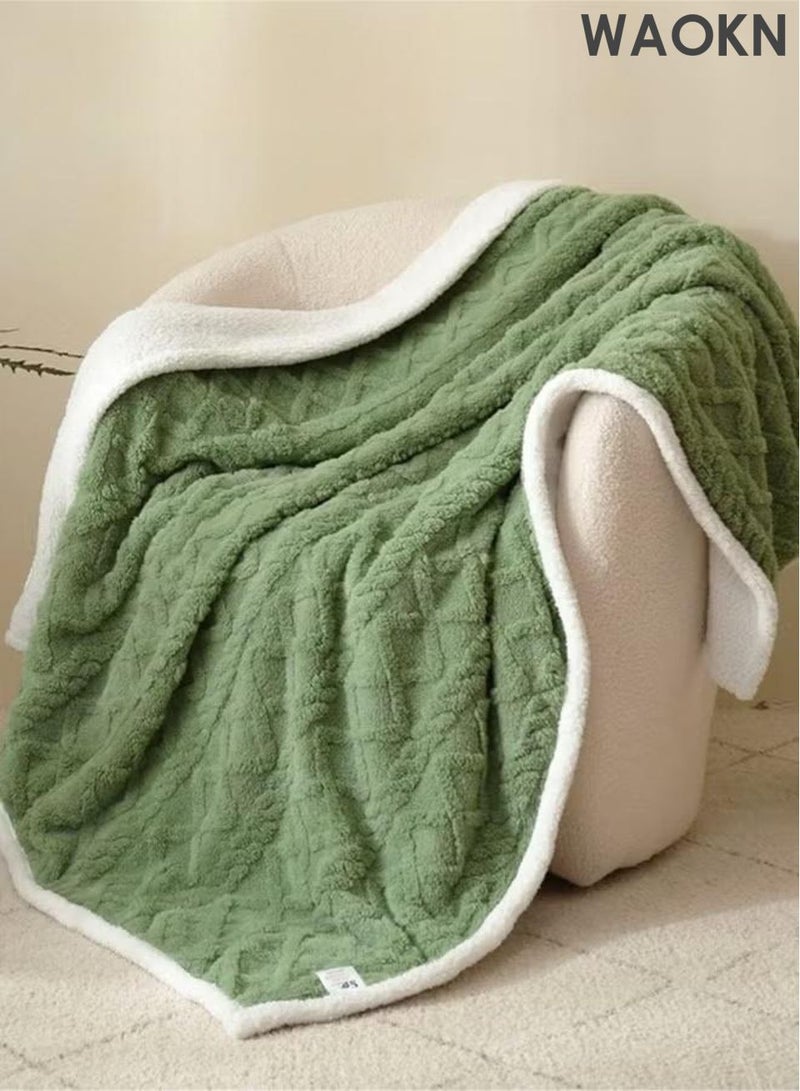 دبليو أيه أو كي أن بطانية مخملية تافو لموسم الخريف والشتاء ، بطانية مخملية سميكة مزدوجة الجانب ، بطانية غطاء بطانية القيلولة ، بطانية مزدوجة الجانب أنيقة النمط ، بطانية لون صلب بسيطة ، بطانية دافئة تنفسية ناعمة وصديقة للجلد. - Image 1