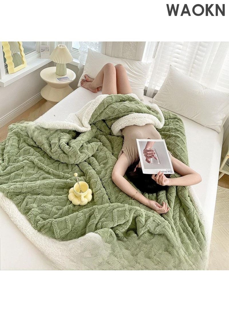 دبليو أيه أو كي أن بطانية مخملية تافو لموسم الخريف والشتاء ، بطانية مخملية سميكة مزدوجة الجانب ، بطانية غطاء بطانية القيلولة ، بطانية مزدوجة الجانب أنيقة النمط ، بطانية لون صلب بسيطة ، بطانية دافئة تنفسية ناعمة وصديقة للجلد. - Image 5