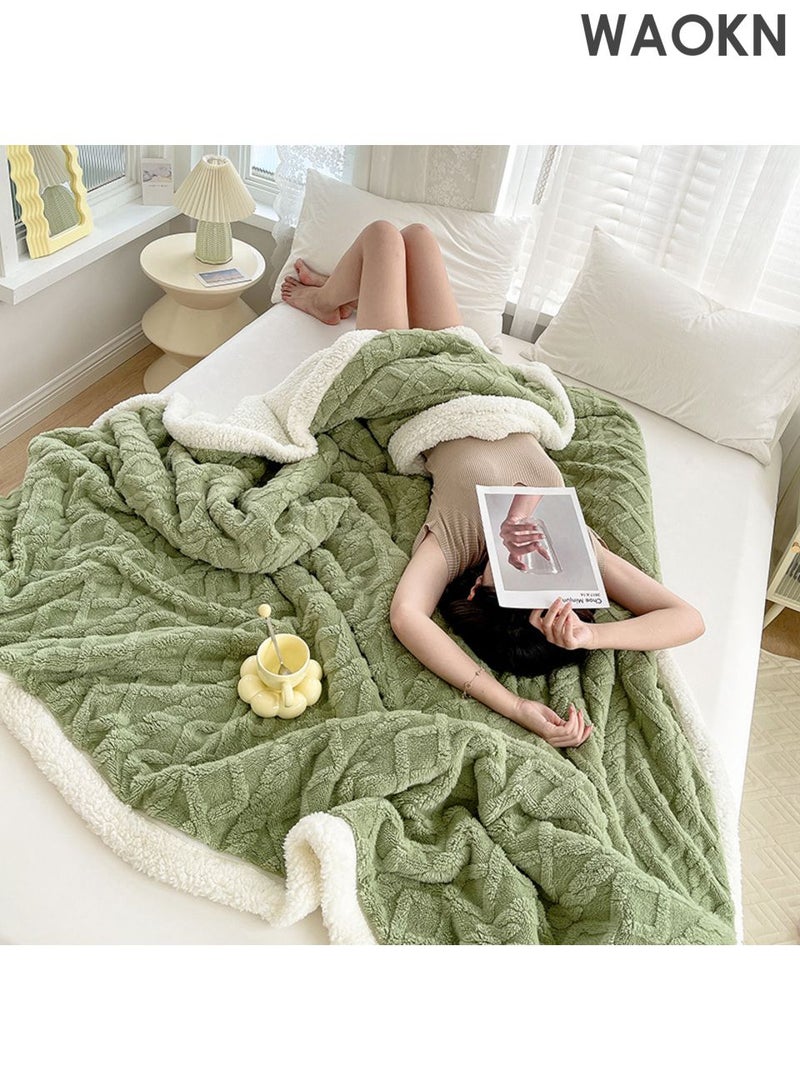 دبليو أيه أو كي أن بطانية مخملية تافو لموسم الخريف والشتاء ، بطانية مخملية سميكة مزدوجة الجانب ، بطانية غطاء بطانية القيلولة ، بطانية مزدوجة الجانب أنيقة النمط ، بطانية لون صلب بسيطة ، بطانية دافئة تنفسية ناعمة وصديقة للجلد. - Image 3