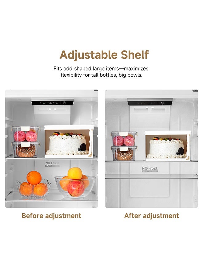 Dreame 440L Gross & 348L Net Capacity Double Door Top- Mount Refrigerator-Freezer, No-Frost, Multi-Air Flow, Right open, Recessed Handle DRT440ASC Titanium Steel Silver - Image 5