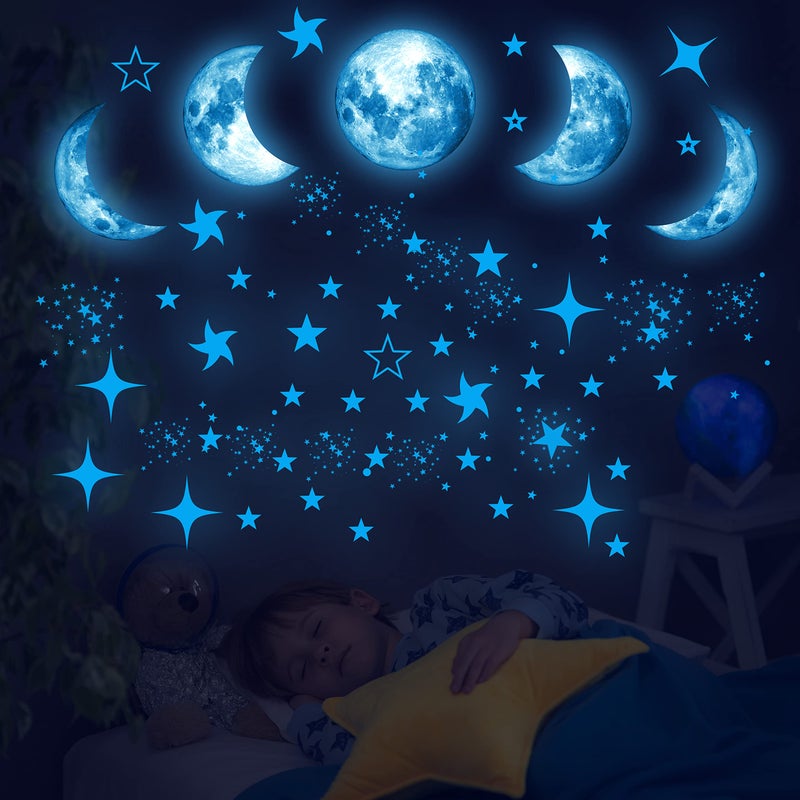 Robmoda Glow in The Dark Stars for Ceiling, Starry Sky Stars and Moon Wall Decals, Space Solar System Galaxy Planets Wall Decors, Perfect Gifts for Kids Nursery Bedroom Living Room, Birthday Party Christmas - Image 2