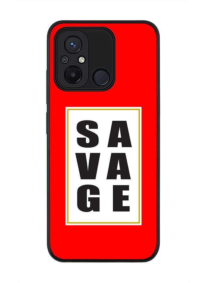 Stylizedd Rugged Black edge case for Xiaomi Redmi 12C 4G, Slim fit Soft Case Flexible Rubber Edges Anti Drop TPU Gel Thin Cover -  Savage - Image 1