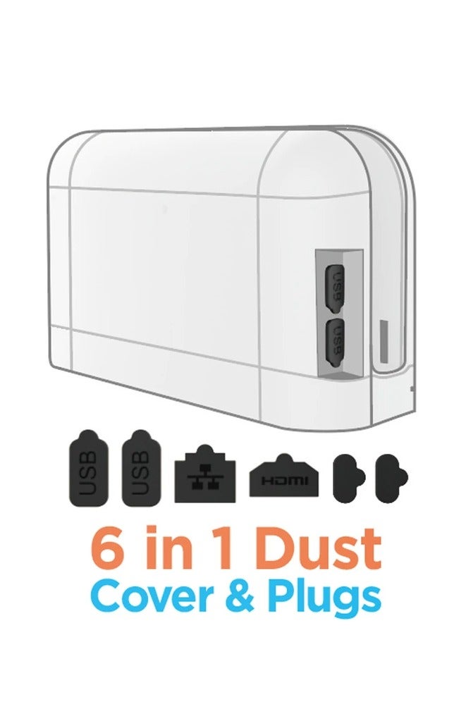 Ipega 6-Piece Silicone Dust Plug Set for Switch2, Silicone Dust Protector Anti-Dust Cover, USB HDMI Interface Type A/C LAN Port Dust Cover Stopper for Nintendo Switch2 - Image 1