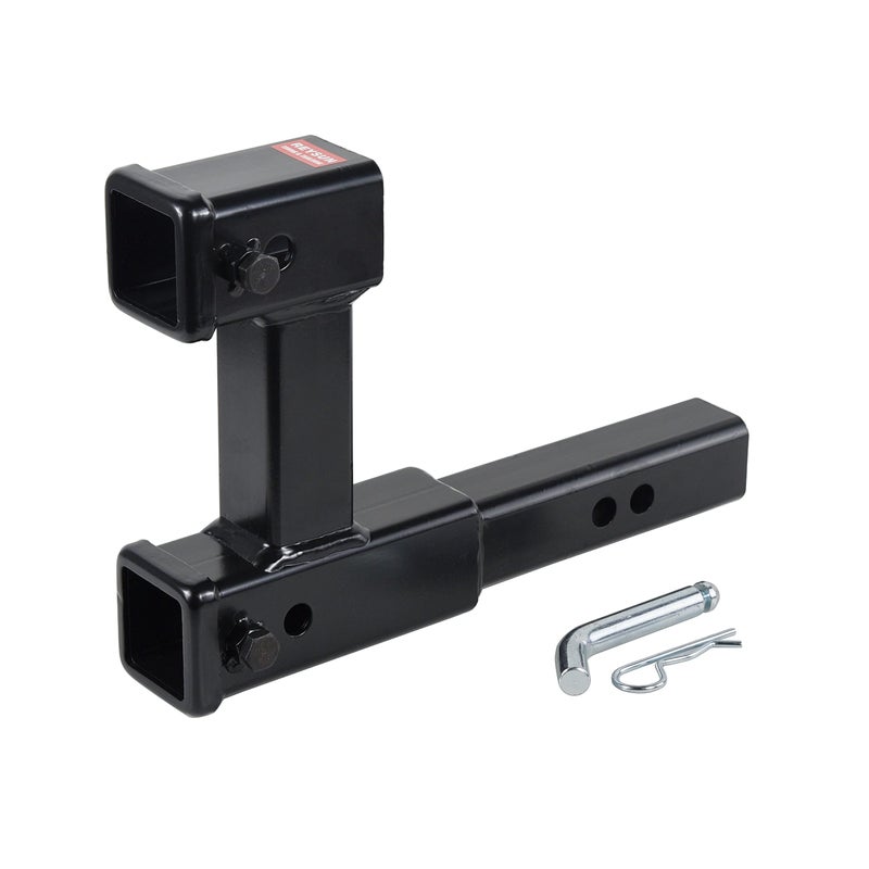 REYSUN 864131 Dual Hitch Receiver with 712 inch RiseDrop Receiver Hitch Extension with Hitch Pin Clip Fits 2 inch Hitch Receiver