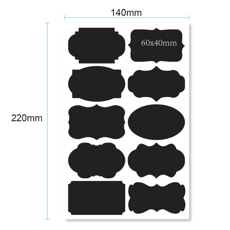 Chalkboard Label Waterproof Reusable Sticker Blackboard Stickers 10pcs/sheet for Container Jar Party Decoration Home & Kitchen Organization - Image 2