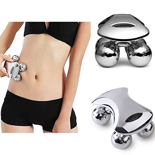 Veentus 4D Manual Roller Massager 360 Rotate Roller Face Body Massager For Skin Lifting, Wrinkle Remover and Facial Massage, Relaxation and Skin Tightening Tool (Silver Color) - Image 4
