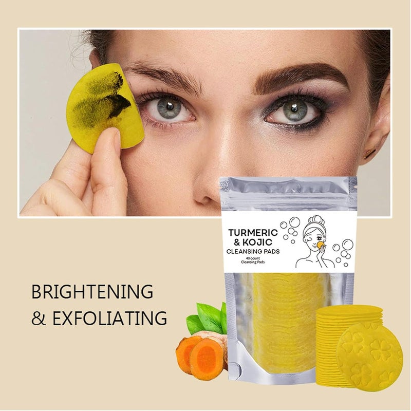 LuckNest 4Pcs Turmeric Wash and Care Set Tuemeric Facial Cleanser Turmeric Cleansing Exfoliating Pads Soap Combo Cleansing Mousse Face Wash and Soap Bundle for Face Body - Image 3