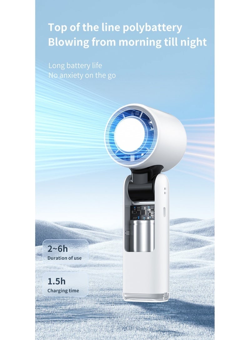 Western Mountains Portable Handheld Fan with 199-Speed Ice-Ceramic Cooling, 4000mAh Fast-Charging & LED Digital Display, Adjustable Mini Fan for Travel, Camping, Indoor, Outdoor (Grey) - Image 5