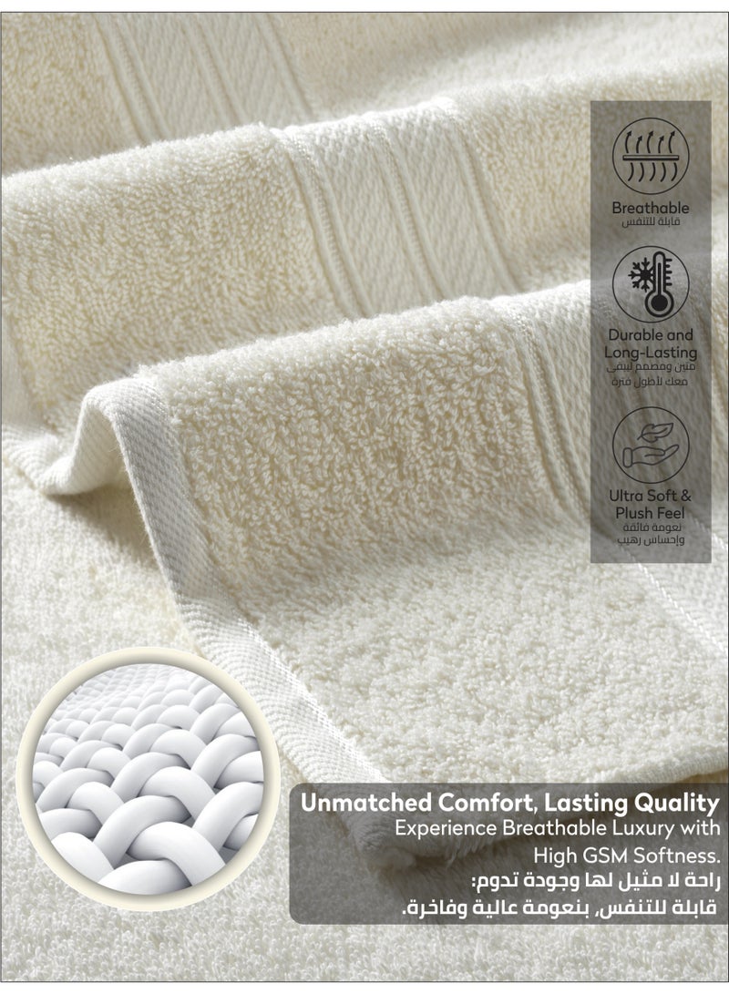 Donetella Premium 100 % Combed Cotton 2-Pcs Bath Sheet Set (85 X 172 CM) 600 GSM Large Towel, Highly Absorbent, Quick Dry,Best Towel for Bathroom, Spa And Hotel,White - Image 5