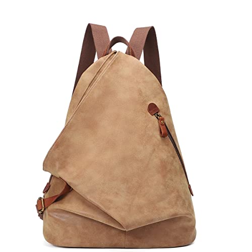 KL928 PU Leather Vintage Backpack Large Casual Daypack Outdoor Travel Rucksack Hiking Backpacks for Men Women - Image 1
