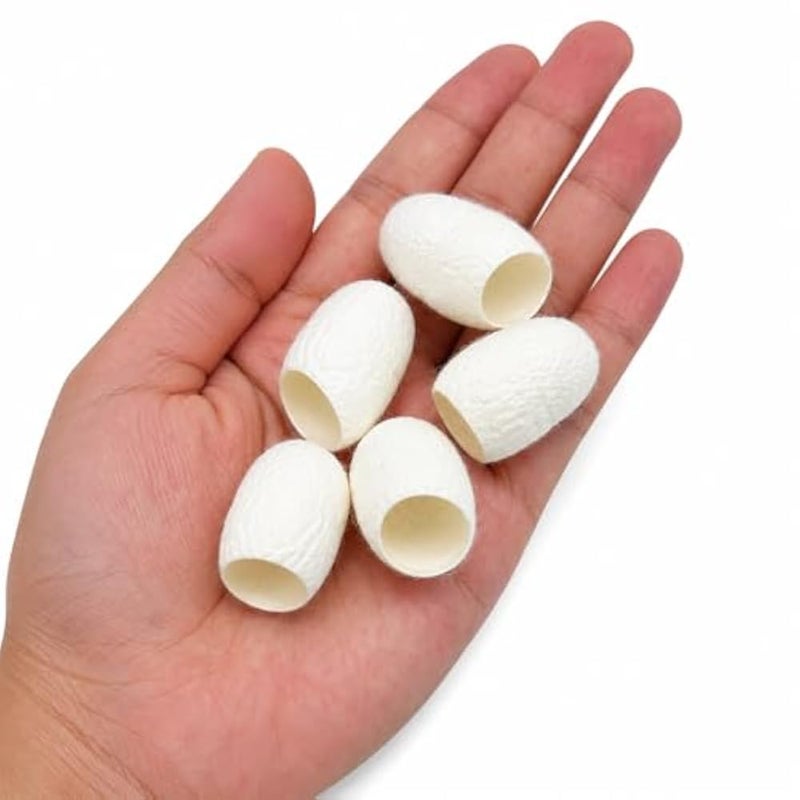 5PCS Natural Silk Cocoon Facial Scrubber for Face Cleansing & Exfoliation – Gentle Deep Pore Cleaner, Blackhead Remover, Finger Cocoon Facial Massage Tool for Smooth Skin - Image 1