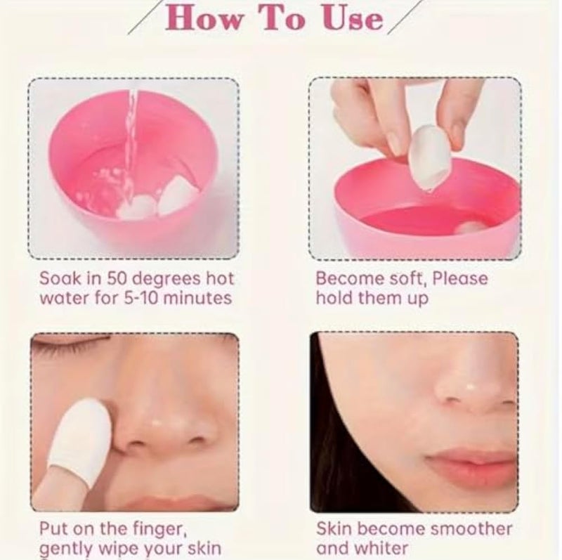 5PCS Natural Silk Cocoon Facial Scrubber for Face Cleansing & Exfoliation – Gentle Deep Pore Cleaner, Blackhead Remover, Finger Cocoon Facial Massage Tool for Smooth Skin - Image 3