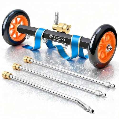 alpslux Pressure Washer Accessories Undercarriage Pressure Washer Undercarriage Cleaner Attachment 16 Inch Water Broom Pressure Washer Under Car Cleaner with 3 Extension Wands 4000 PSI - Image 1