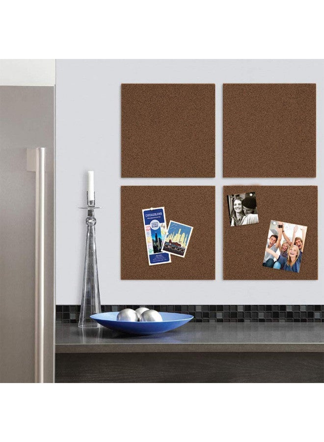 Quartet Quartet Cork Board Bulletin Board Tiles, 12" x 12", Corkboard, Mini Wall Bulletin Boards, Decorative Pin Boards for Home Office Decor, Home School Message Board, Modular, Dark Brown, 4 Pack (15050Q) - Image 2