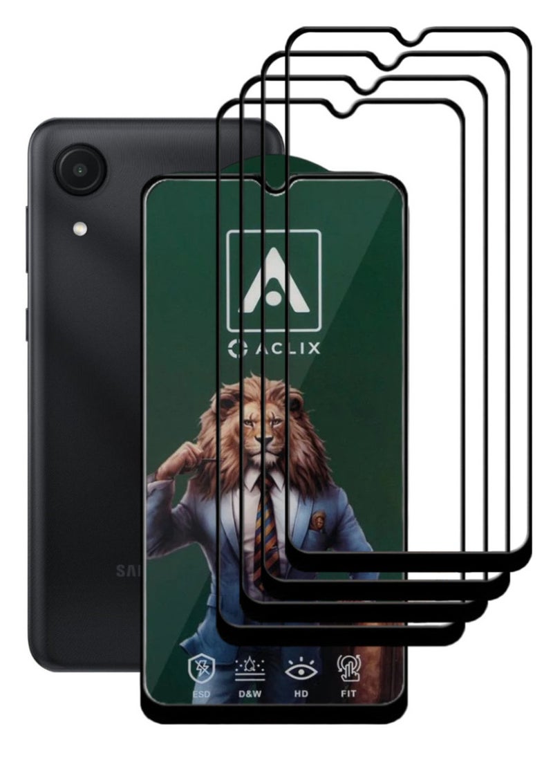 ACLIX 4 Pieces Antistatic ESD Dustproof Premium Quality High Definition Tempered Glass Screen Protector Designed For Samsung Galaxy A03 Core - Image 1