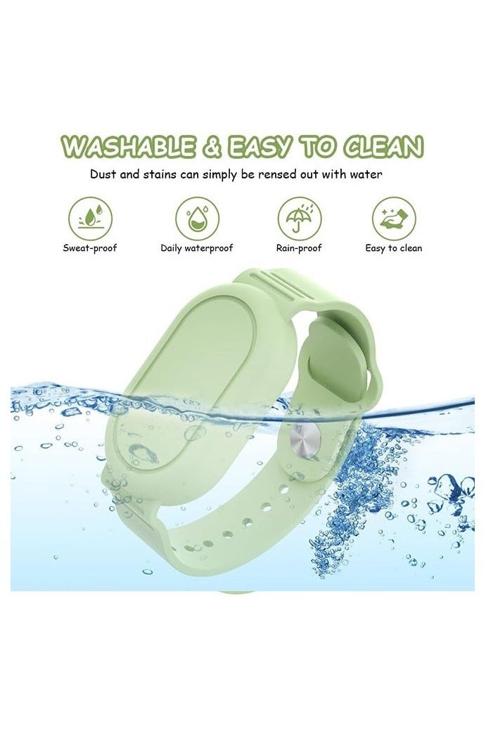 With Silicone Bracelet for Samsung Galaxy Smart Tag 2 - Silicon Protective Case - Adjustable Anti-Lost Watch Band for Toddler Child Protective Case for Backpack, Kids, Elders, Luggage, Pets - Chanti Green - Image 3