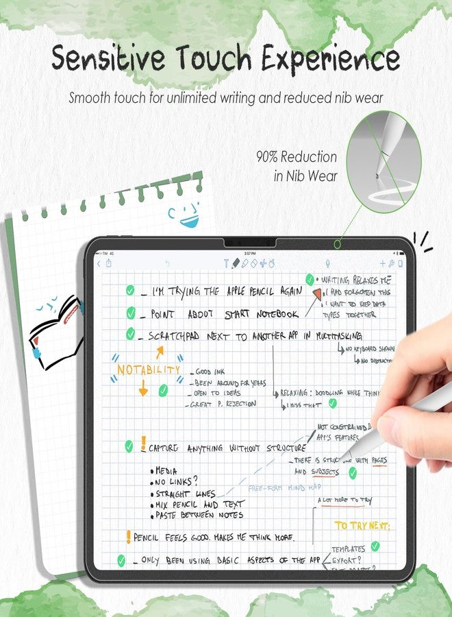 PandaShield 2 Pack Paperfeel Screen Protector for iPad Pro 13 inch M4 7th Generation(2024 Released)，Crafted for Natural Writing, Anti Glare with Easy Installation Kit,Apple Pencil Compatible,Bubble - Image 5