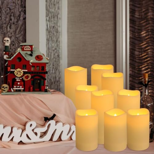 YOROXRG Set of 72 Waterproof Outdoor Flameless Candles, LED Candles with 4 Remote and Timer,(H 4" 5" 6" x D 2.2"),for Halloween Wedding Festiv - Image 4
