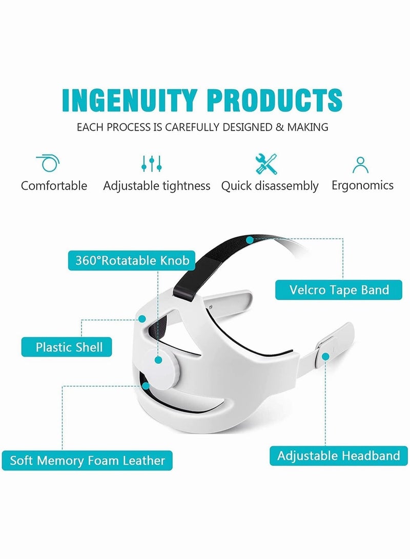 Loquat VR Headband for Oculus Quest 2 Elite with Cushion Replacement Enhances Support and Reduces Head Pressure in VR, Virtual Reality Headset Accessory - Image 3
