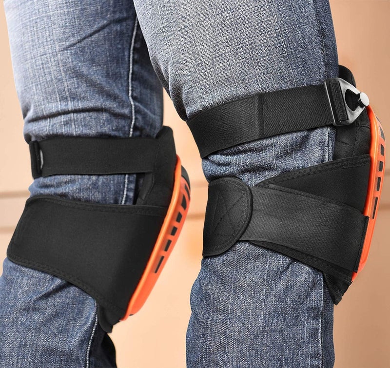 BALENNZ Professional Knee Pads for Work - Heavy Duty Foam Padding Gel Construction Knee Pads with Strong Double Straps – Comfortable Knee Protection for Indoor and Outdoor Use (Knee High Orange) - Image 4